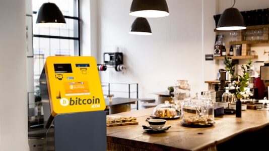 bitcoin ATM in a coffee shop