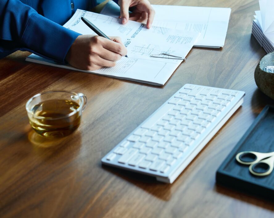 person filling up a form