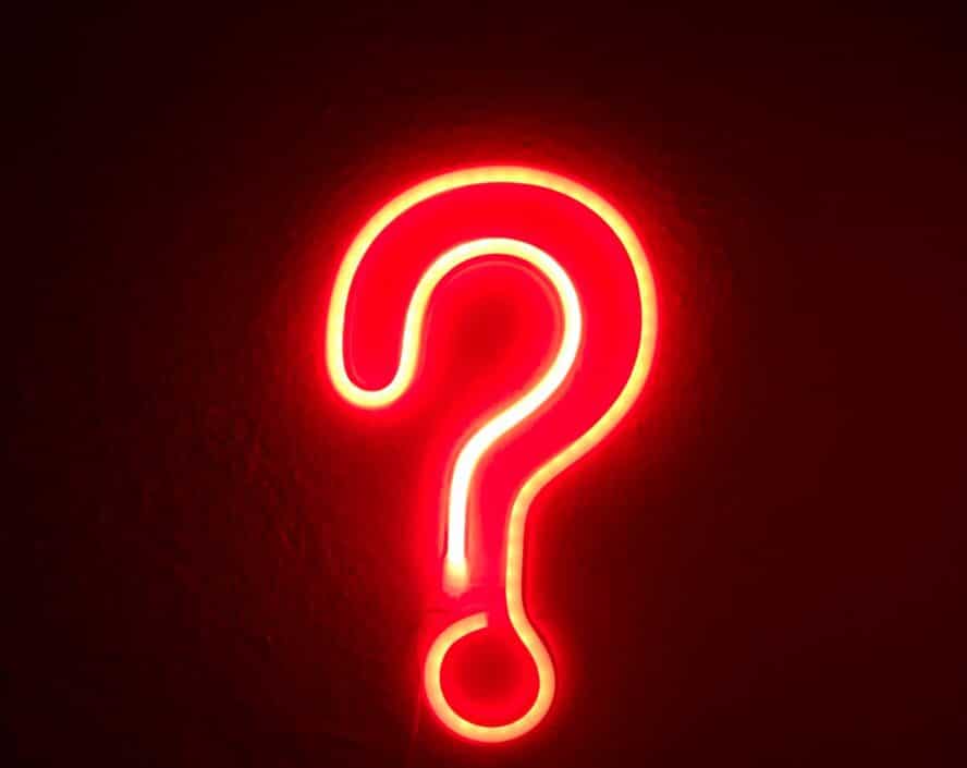 red color question mark