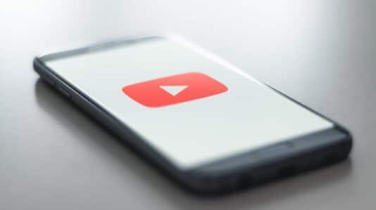 mobile with YouTube logo