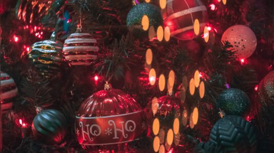 Christmas tree decor ball and lights