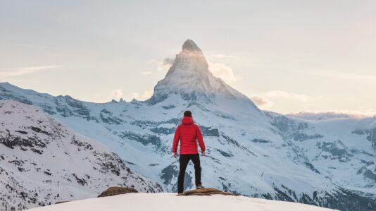 human in the mountain