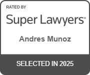 super lawyers badge for Andres Munoz