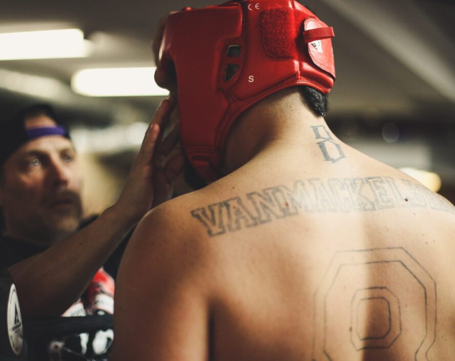 a kickboxer athlete in the ring