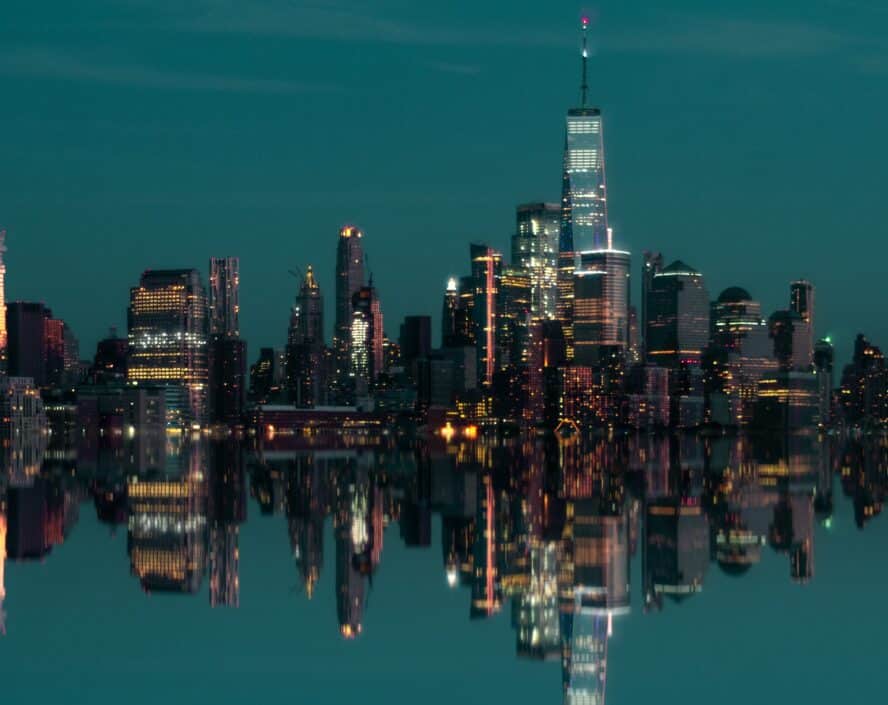 beautiful lighted buildings at night