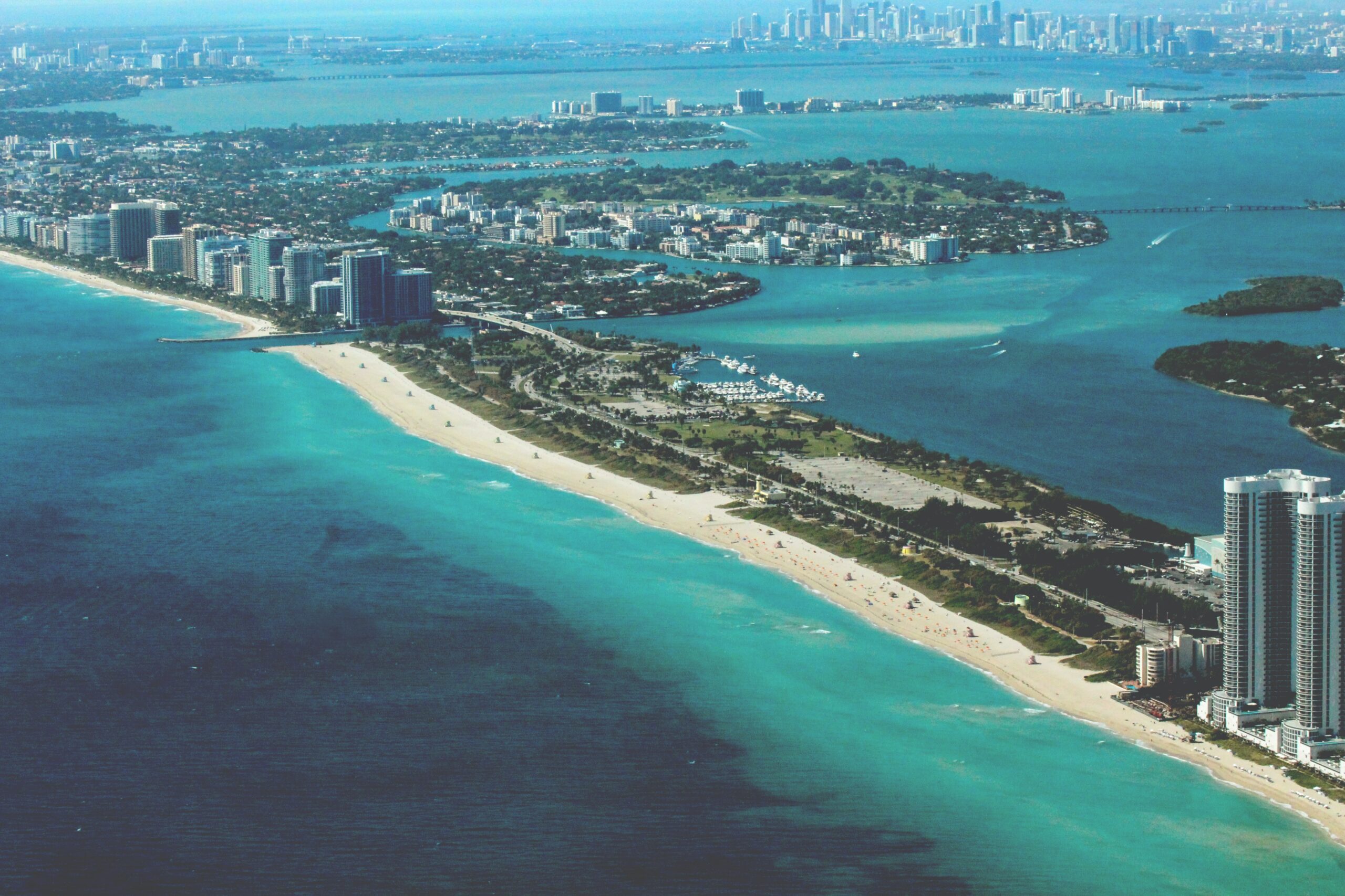 daytime aerial view of Miami