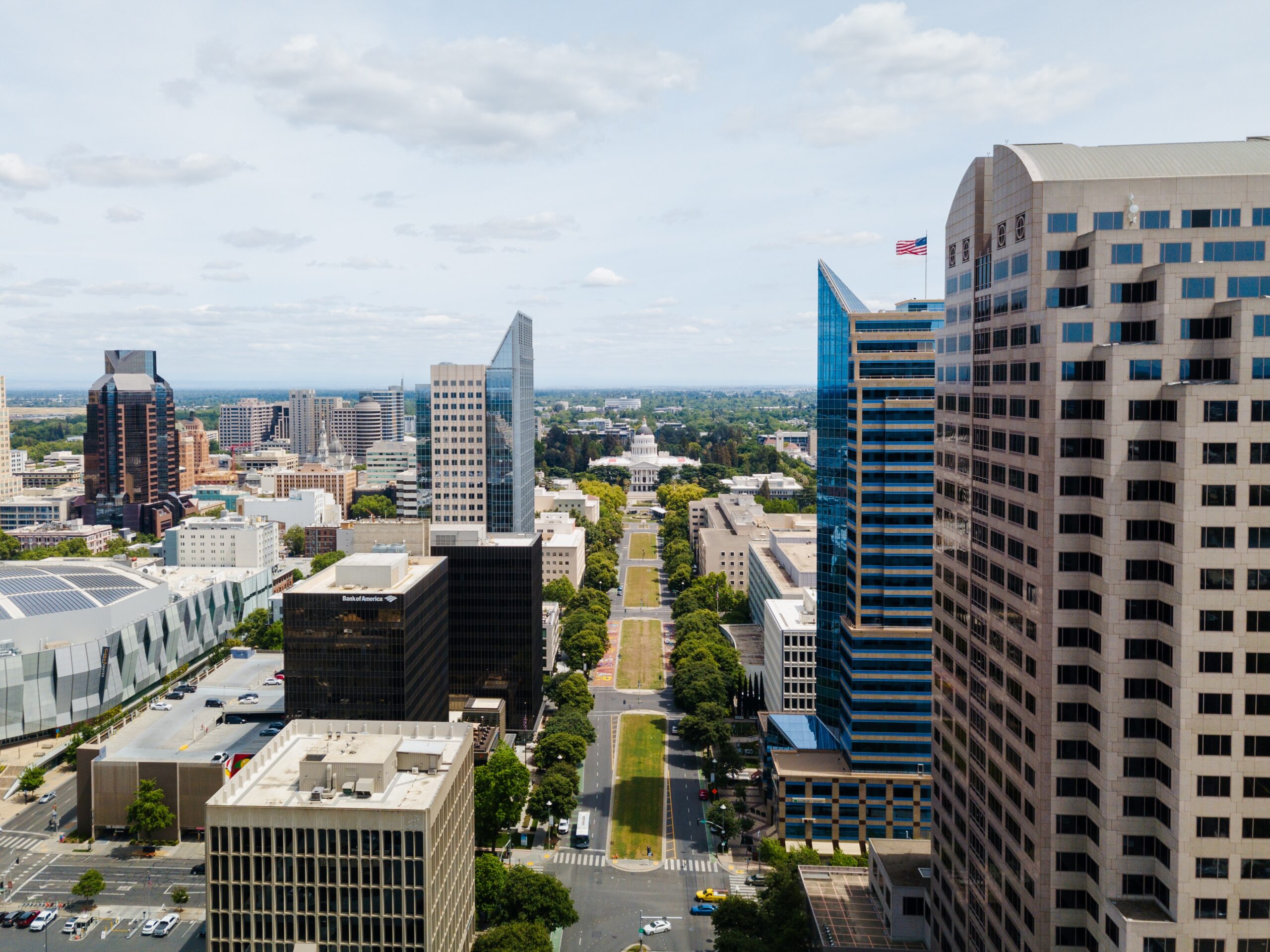 a city with tall buildings