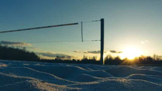 volleyball net in the sand