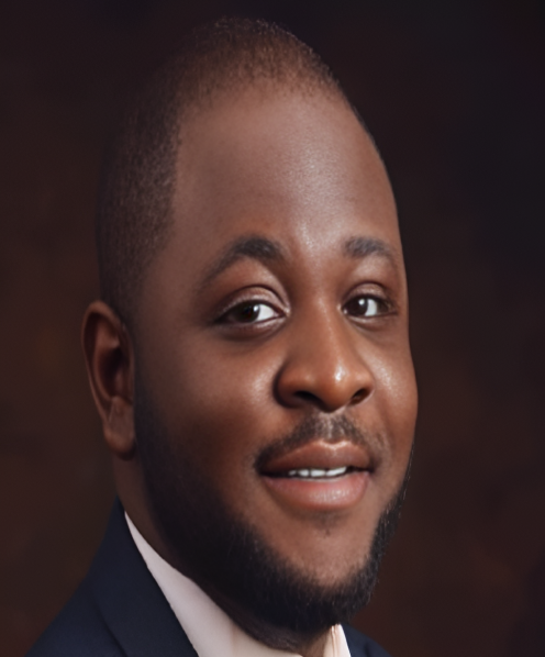a woman in red blouse