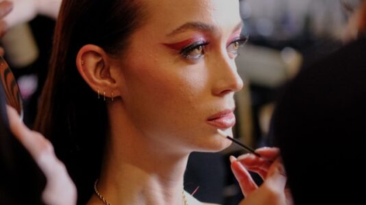 Make up backstage at the New York fashion week
