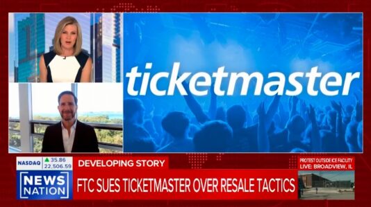 ticket master in a TV headline