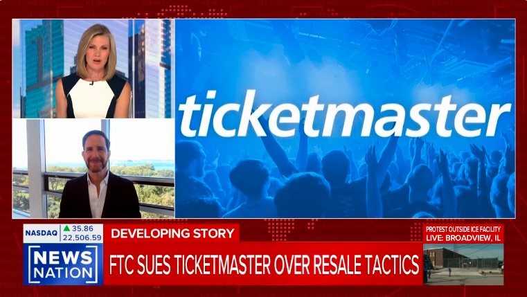 ticket master in a TV headline