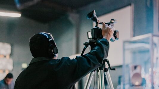 a cameraman working