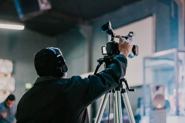 a cameraman working