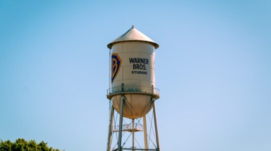 water tank with advertising logo - Warner Bros.
