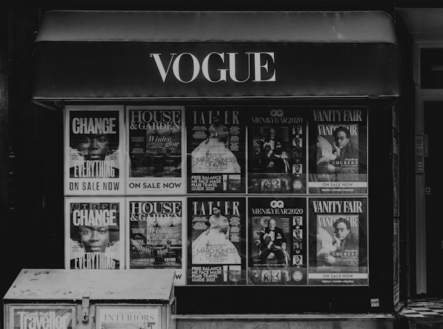 storefront of a magazine shop