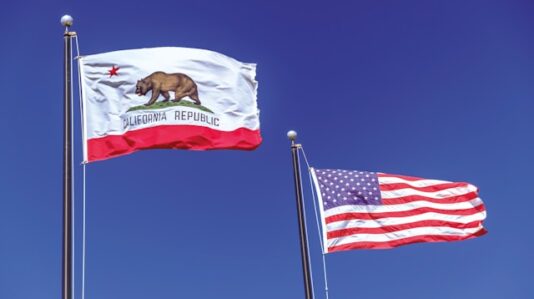 USA & California flags