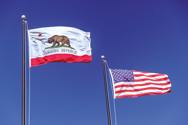 USA & California flags