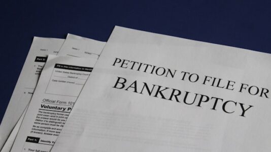 A4 printed documents for filing bankruptcy