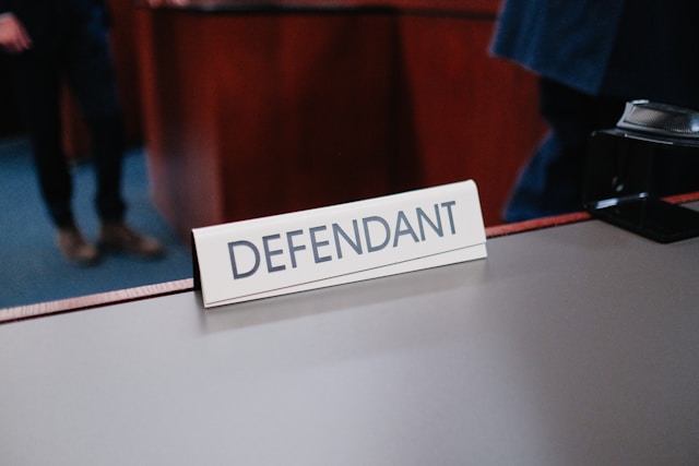 table placeholder saying 'defendant'