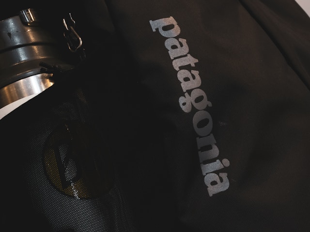 the brand pentagonia printed on a bag