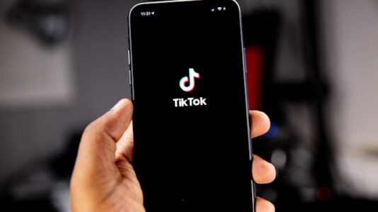 mobile phone with TikTok logo