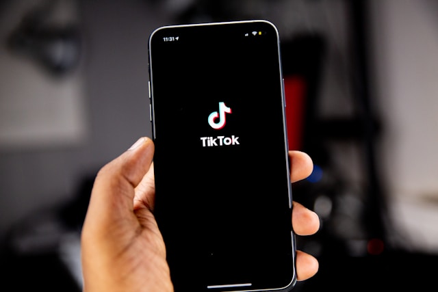 mobile phone with TikTok logo