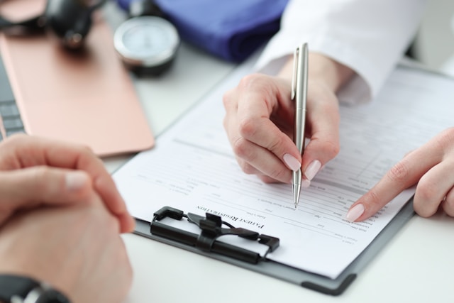 a person signing a document