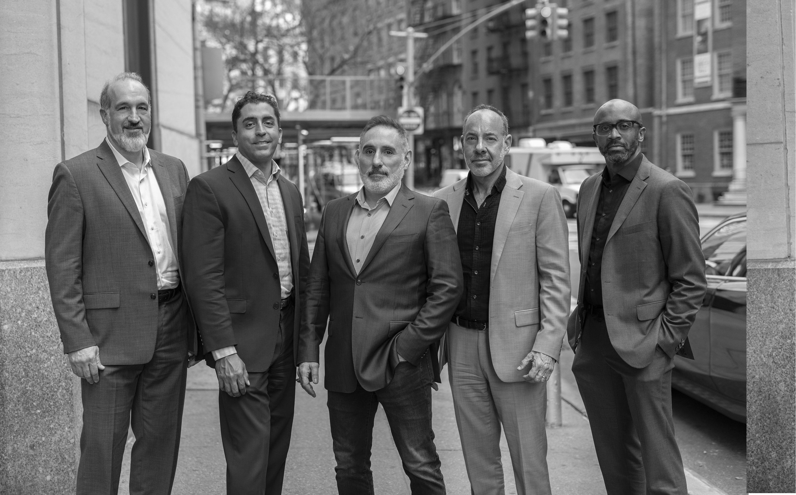 five lawyers wearing suit